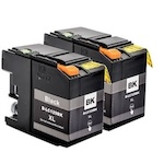 2 Pack Brother LC129BK Black Compatible Ultra High-Yield Ink Cartridges