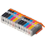 12 Pack Canon PGI-570XL & CLI-571XL Compatible High-Yield Ink Cartridges