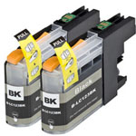2 Pack Brother LC123 / LC121 Black Compatible High-Yield Ink Cartridges