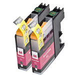 2 Pack Brother LC125M Magenta Compatible Super High-Yield Ink Cartridges