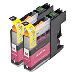 2 Pack Brother LC123 / LC121 Magenta Compatible High-Yield Ink Cartridges