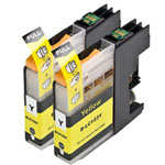 2 Pack Brother LC123 / LC121 Yellow Compatible High-Yield Ink Cartridges