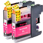 2 Pack Brother LC225M Magenta Compatible Super High-Yield Ink Cartridges