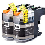 2 Pack Brother LC227BK Black Compatible Super High-Yield Ink Cartridges