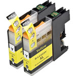 2 Pack Brother LC223 Ink - Yellow Compatible High-Yield Cartridges (Replaces LC221)