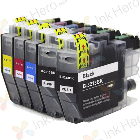 5 Pack Brother LC3213 Compatible High-Yield Ink Cartridges