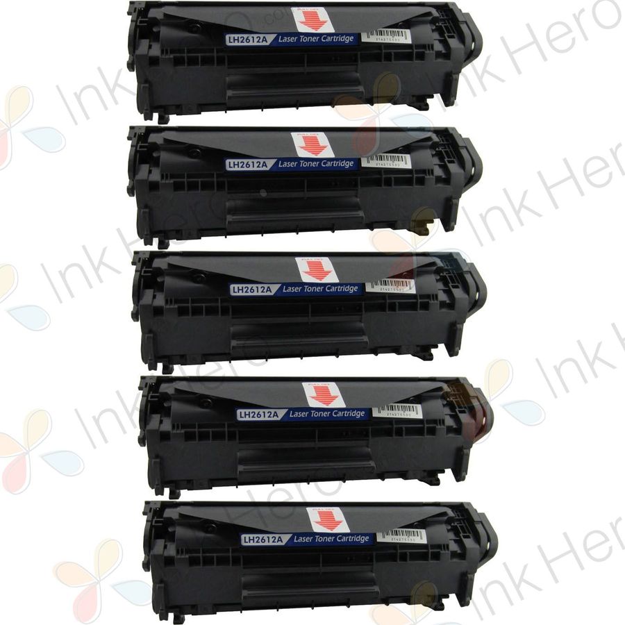5 Pack HP 12A Black Compatible Toner Cartridges (Q2612A)